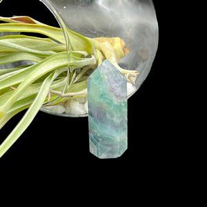 Snowflake Fluorite Tower Quartz Pointed Natural Mineral Rock Specimen Tower